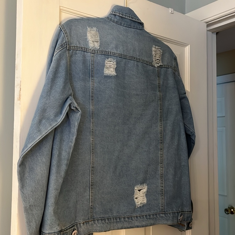 Distressed Light Blue Denim Jacket - Picture 3 of 3